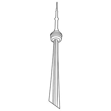 CN Tower Toronto - Line Art Black and White | Art Print