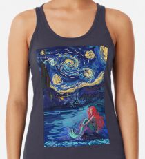 Camiseta de tirantes para mujer Starry Starry Night se encuentra con Mermaid