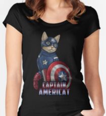 Captain Americat Tailliertes Rundhals-Shirt