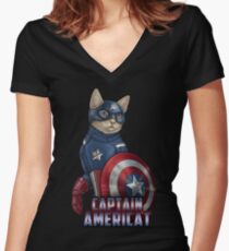 Captain Americat Women's Fitted V-Neck T-Shirt