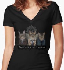 Supurrnatural Women's Fitted V-Neck T-Shirt