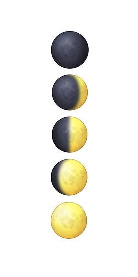 Moon Cycle Emoji Poster By Lostinthewild Redbubble   Flat,550x550,075,f.u2 