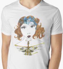 Fantasy Art Deco Style Goddess Men's V-Neck T-Shirt