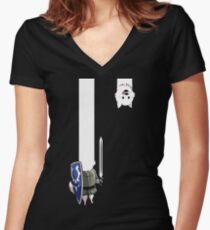 Undertale Lesser dog Women's Fitted V-Neck T-Shirt