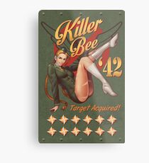 Killer Bee Pin Up Metal Print