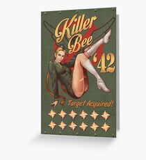 Killer Bee Pin Up Greeting Card