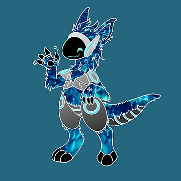 Protogen Fursuit furry fursona head Blue pattern - Protogen - Pillow