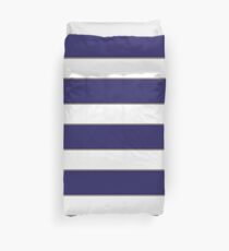 Navy Blue and White Stripes Duvet Cover
