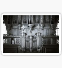 Beautiful organ view inside baroque church, Alsace, France Sticker