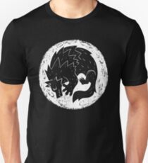 Woodcut Werewolf - White Moon Unisex T-Shirt