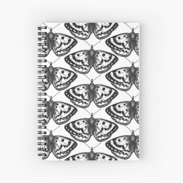 Butterfly Black n White Spiral Notebook