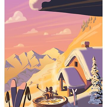 Artwork thumbnail, Apres Ski Retro Winter Poster Art by SFDesignstudio