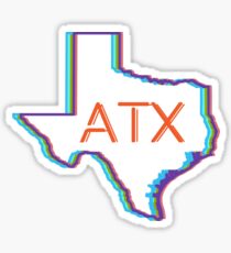 ATX Austin Texas Neon Lights Retro Sticker