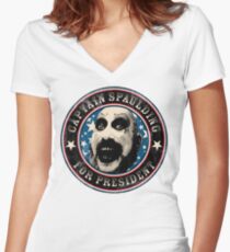 Captain Spaulding for President Women's Fitted V-Neck T-Shirt