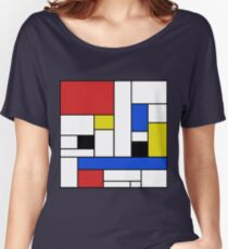 Mondrian Lines Women's Relaxed Fit T-Shirt