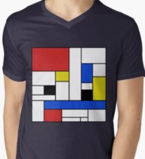 Mondrian Lines Men's V-Neck T-Shirt