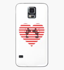 Striped Heart Case/Skin for Samsung Galaxy