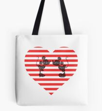 Striped Heart Tote Bag