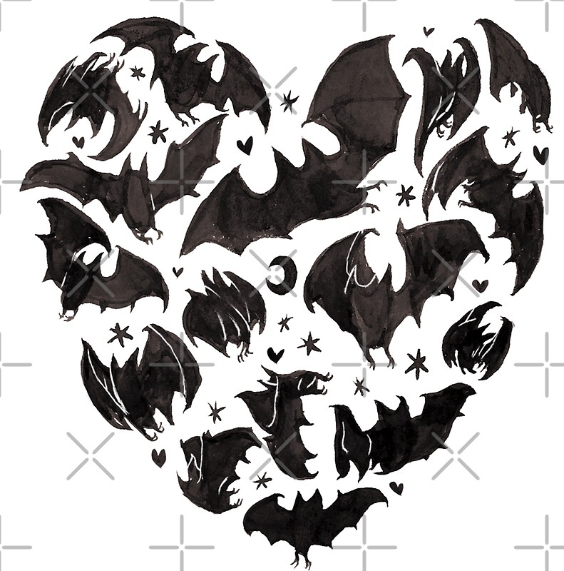 "Bat Heart" Stickers by Charlie Pringle Redbubble