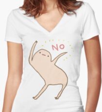 Honest Blob Says No Women's Fitted V-Neck T-Shirt
