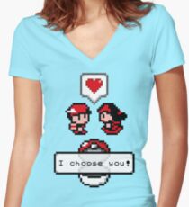 Pokemon Valentine I Choose You! Women's Fitted V-Neck T-Shirt