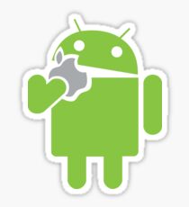 Android eats an Apple Sticker