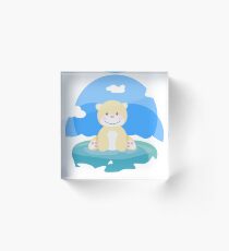 Little pretty polar bear in iceberg Acrylic Block