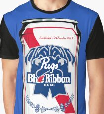 Pug Blue Ribbon Graphic T-Shirt