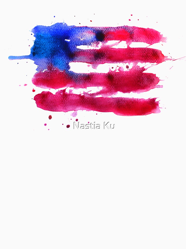 Abstract Watercolor Flag Of The Usa T Shirt By Ychty Redbubble