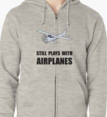 Plays With Airplanes Zipped Hoodie