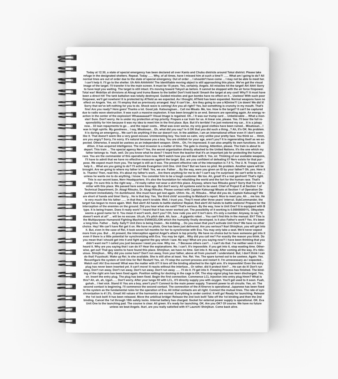 neon genesis evangelion episode 1 script spiral notebooks by