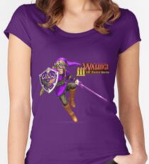 Camiseta entallada de cuello ancho La leyenda de Waluigi: Wah Force Hero