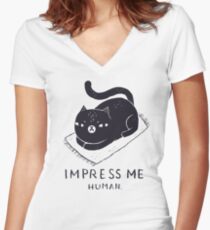 Camiseta entallada de cuello en V impresióname