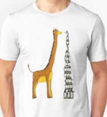 Who is Taller Unicorn Giraffe or Penguin? Unisex T-Shirt