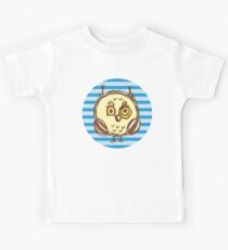 Funny owl blue and brown Kids Tee