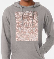 Modern faux rose gold floral mandala hand drawn Lightweight Hoodie