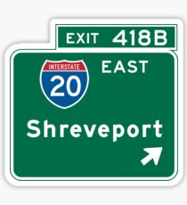 Shreveport, Road Sign, Louisiana Sticker