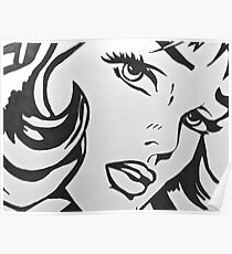 black and white girl Poster