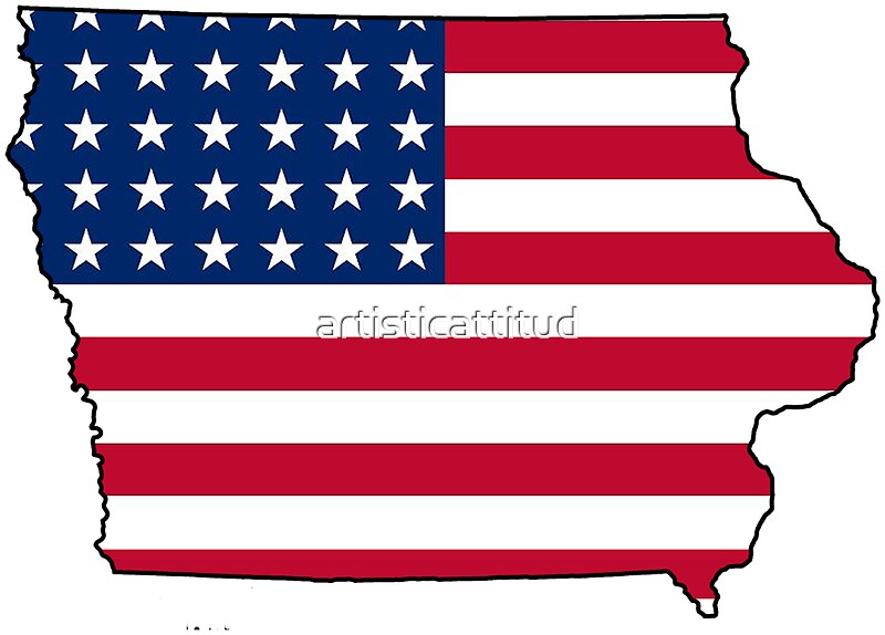 american flag iowa outline by artisticattitud