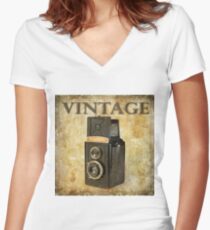 Vintage Women's Fitted V-Neck T-Shirt