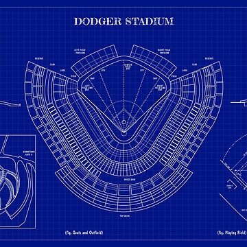 LA Dodgers - Dodger Stadium (White) Team Colors T-shirt – Ballpark  Blueprints