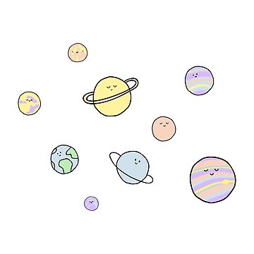Artwork thumbnail, Cute Pastel Planets by MaPetiteFleur
