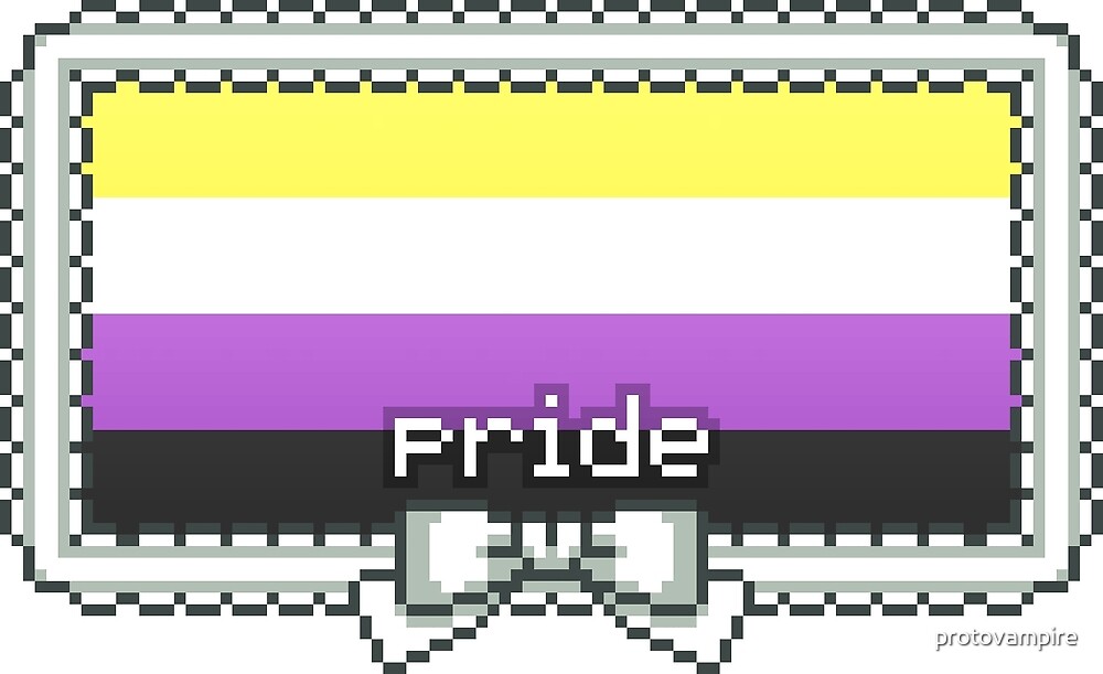 "Nonbinary Pride Stamp" by protovampire Redbubble