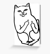 Middle Finger Cat Greeting Card