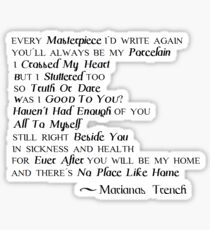 Marianas Trench Songs Sticker