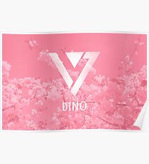 Seventeen Dino - Pink Flowers Poster