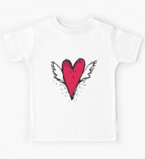 Red heart with wings Kids Tee