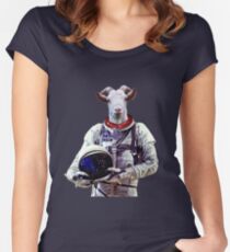 Ziege Astronaut im Weltraum Tailliertes Rundhals-Shirt