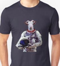 Goat Astronaut In Space Slim Fit T-Shirt