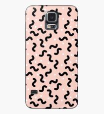 Black & Pink Memphis Squiggles Case/Skin for Samsung Galaxy